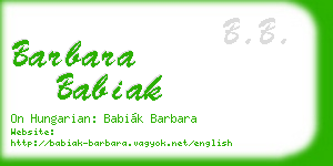 barbara babiak business card