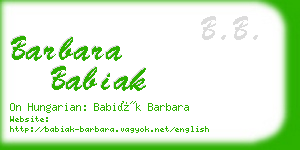barbara babiak business card